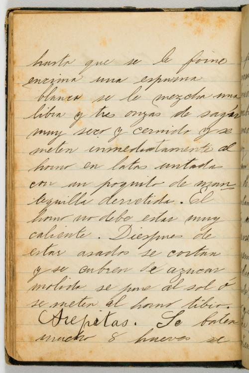 Cuaderno manuscrito de recetas. Colombia, 1892.