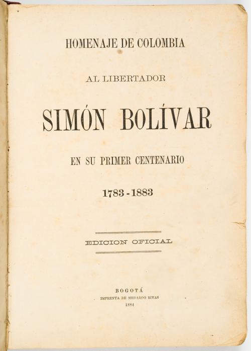 Homenaje al libertador Simón Bolívar en su primer centenari