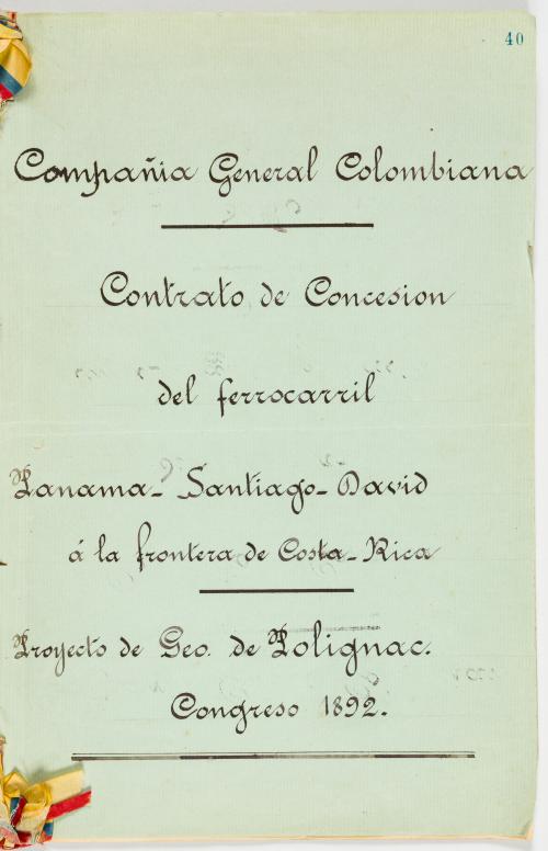 Contrato de concesión del Ferrocarril de Panamá a la fronte