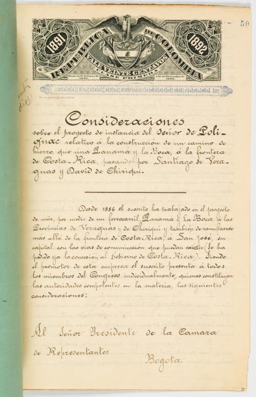 Contrato de concesión del Ferrocarril de Panamá a la fronte