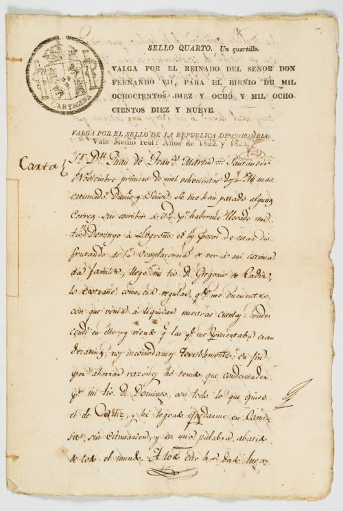 Segura y Santa Cruz, Melchor de  : Carta autógrafa de D. Me