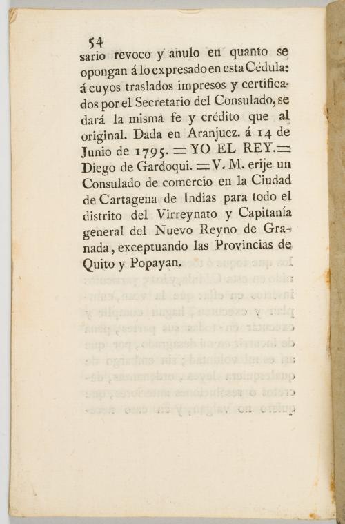 Corona de España : Real cédula de erección del consulado de
