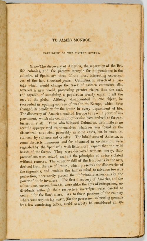 Brackenridge, Henry Marie : South America a Letter on the P