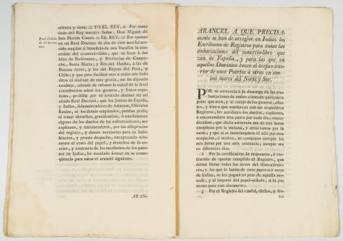[Gálvez, José de] : [Indias] Real Cédula de S.M. y Señores 