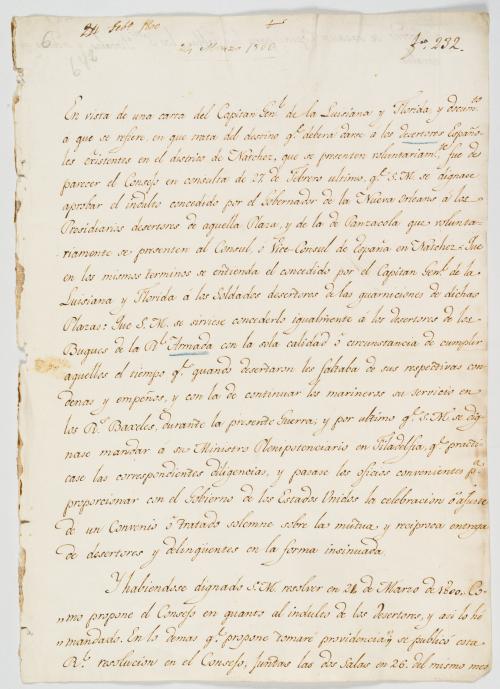 [Mississippi] Manuscrito sobre un indulto a los desertores 