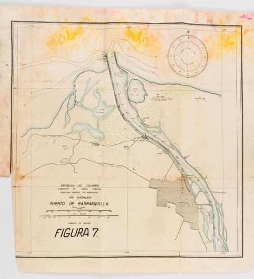 Planos del puerto de Barranquilla y figuras de Bocas de Cen