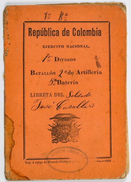 República de Colombia : Libreta militar del soldado José Ca
