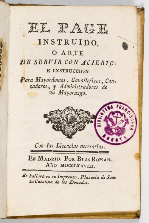 s.a. : El page instruido o arte de servir con acierto e ins