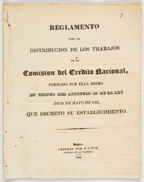 Reglamento para la distribución de los trabajos de la Comis