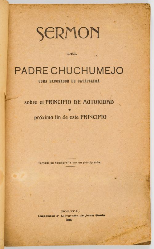 Sermón del padre Chuchumejo, cura excusado de Cataplasma, s