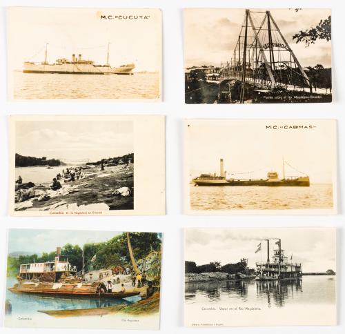 Colección de postales del Río Magdalena y buques