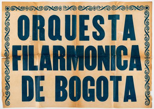 Cartel de la Orquesta Filarmónica de Bogotá. Temporada de f