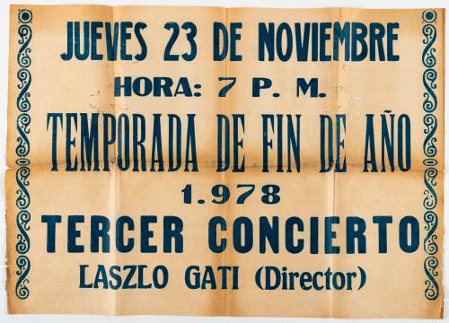 Cartel de la Orquesta Filarmónica de Bogotá. Temporada de f