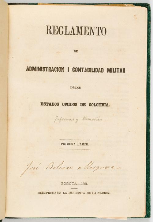 Reglamento de administración y contabilidad militar de los 