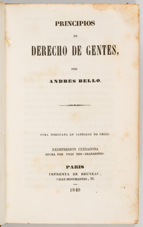 Bello, Andrés : Principios de derecho de gentes