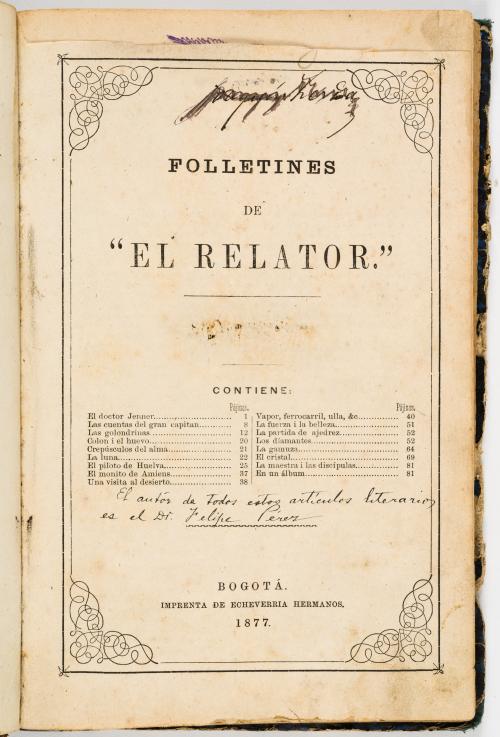 Folletines de “El Relator”