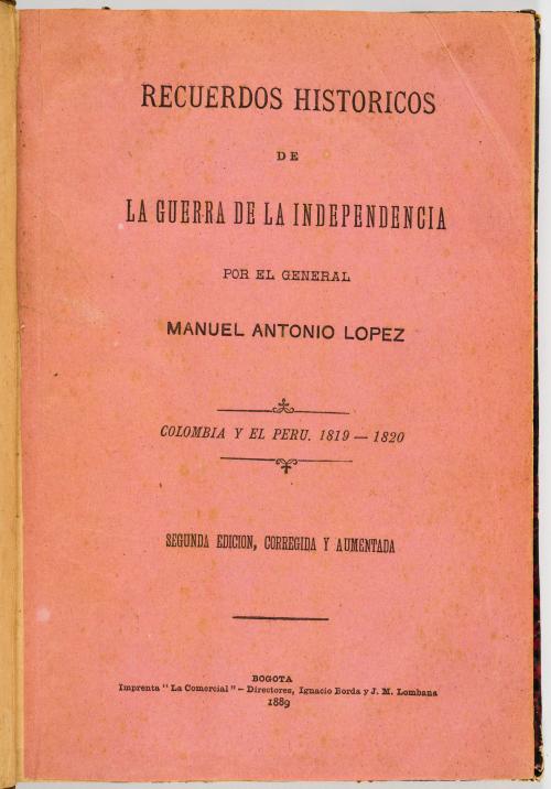 López, Manuel Antonio : Recuerdos históricos de la guerra d