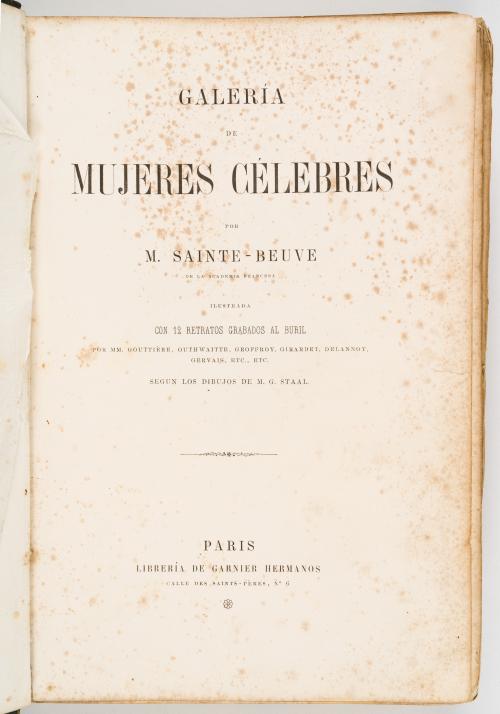 Sainte-Beuve : Galería mujeres célebres