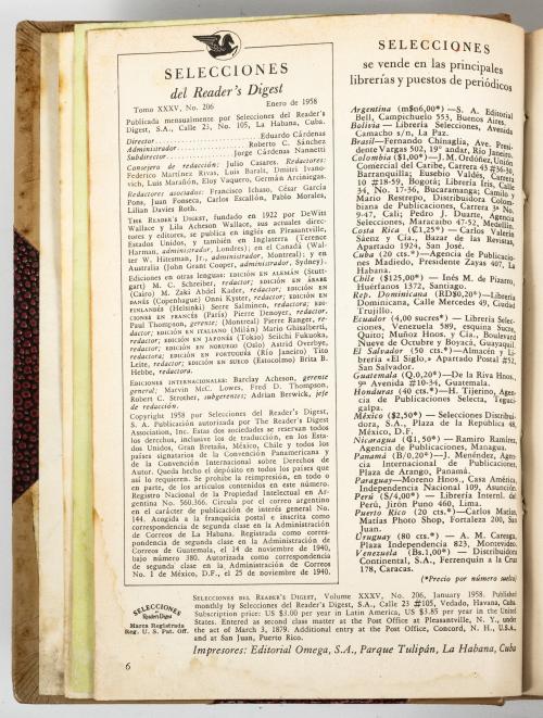 Selecciones del reader's digest. Ediciones publicadas en la