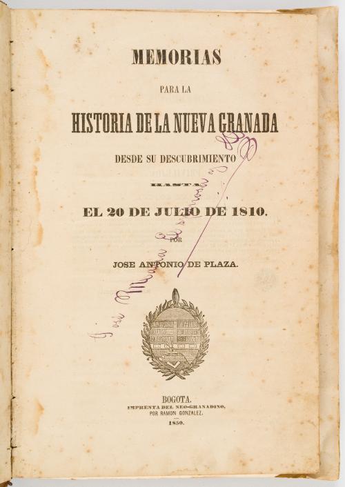 Plaza, Antonio de : Memorias para la historia de la Nueva G