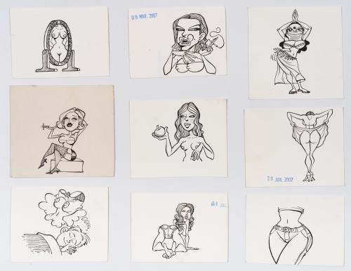 Colección de caricaturas de mujeres y parejas