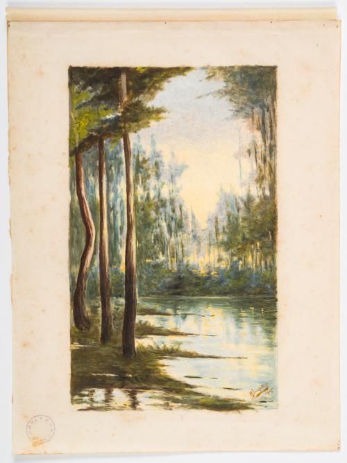 Jaramillo S., A. : Dibujo de paisaje boscoso