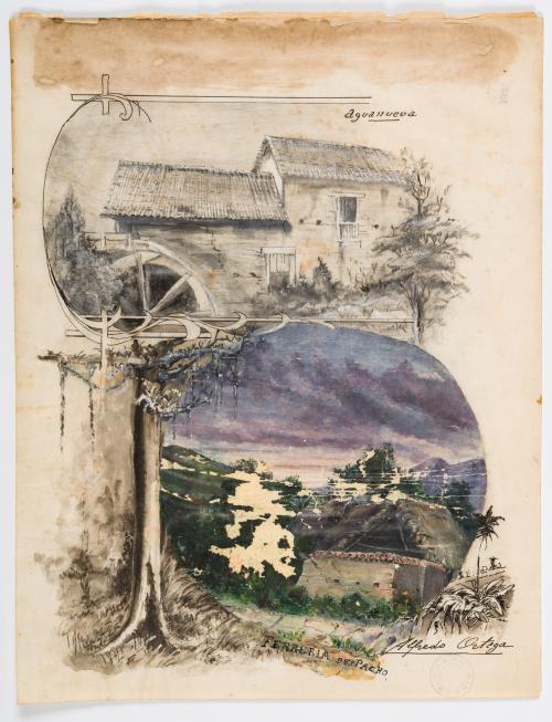 Ortega, Alfredo : Dibujo de Aguanueva y Ferrería de Pacho