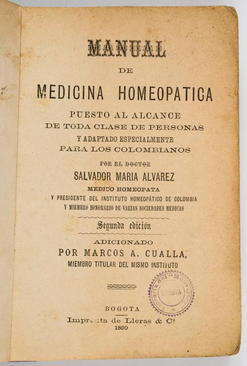 Alvarez, Salvador María : Manual de Medicina Homeopática pu
