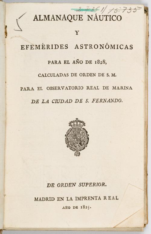 Almanaque náutico y efemérides astronómicas para el año de 