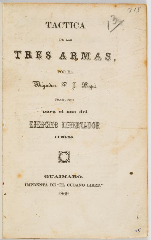 Villalba y Riquelme, José : [Cuba, 3 libros] Táctica de las