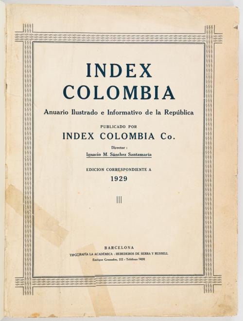 Sánchez Santamaría, Ignacio María : El Index Colombia: Anua