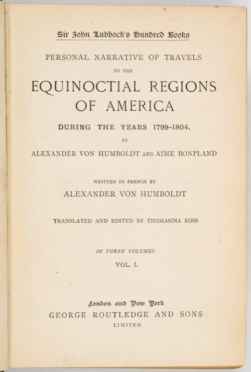 Humboldt, Alexander Von; Ross, Thomasina : Personal Narrati