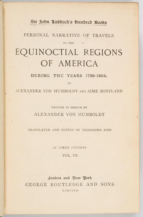 Humboldt, Alexander Von; Ross, Thomasina : Personal Narrati