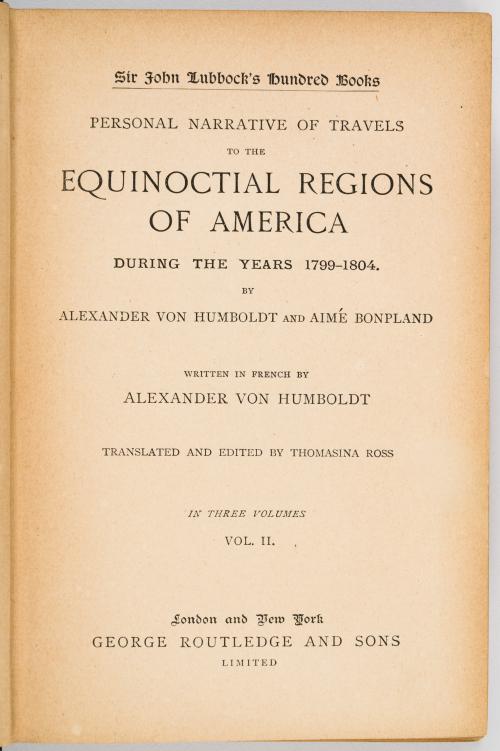 Humboldt, Alexander Von; Ross, Thomasina : Personal Narrati