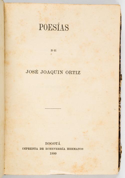 [3 libros] Poesías de José Joaquín Ortiz