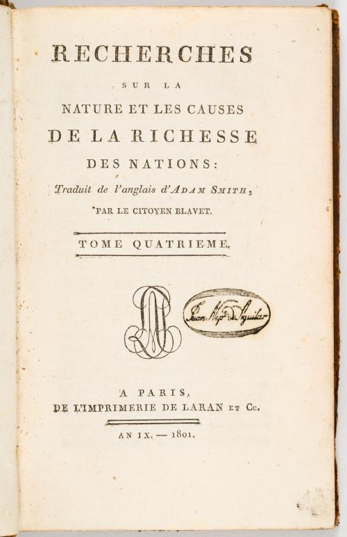 Smith, Adam; Citoyen Blavet : Recherches sur la nature et l