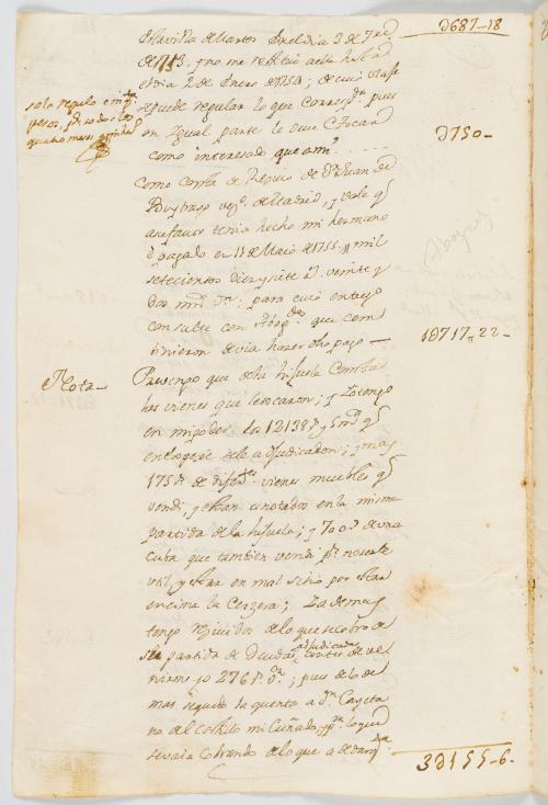 Manuscrito de cuentas de los gastos de la familia Mañoso