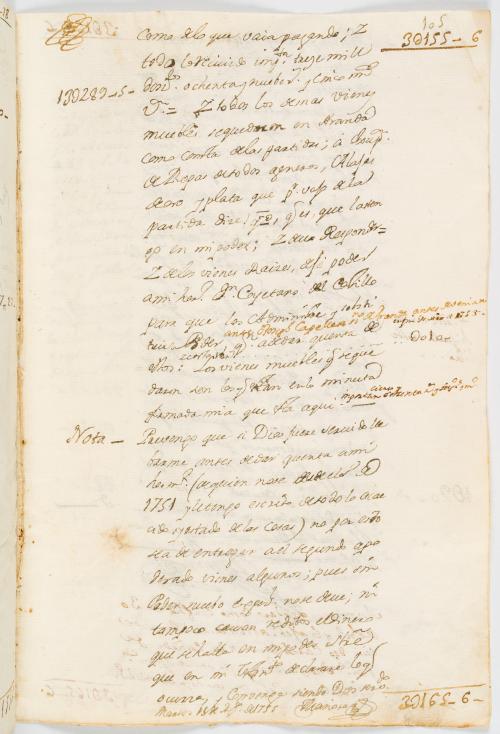 Manuscrito de cuentas de los gastos de la familia Mañoso