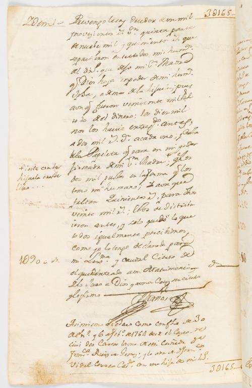 Manuscrito de cuentas de los gastos de la familia Mañoso