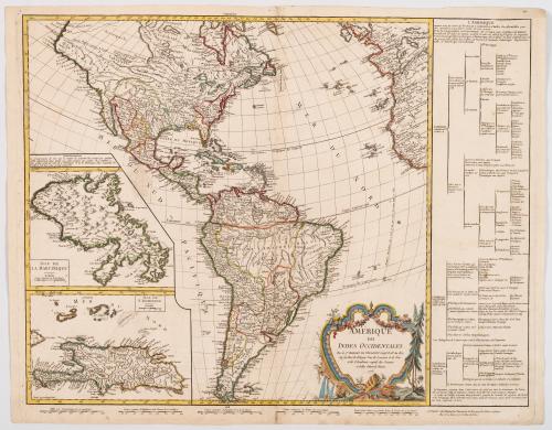 Vaugondy, Robert de : [2 mapas de las Americas] Amérique ou