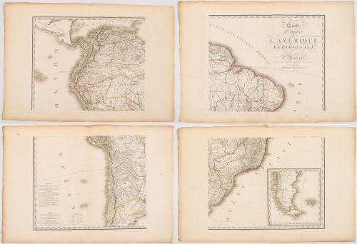 Brué, Adrien : Carte encyprotype de l'Amerique Méridionale