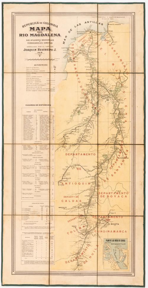 Restrepo, Joaquín : Mapa del Río Magdalena sus afluentes na