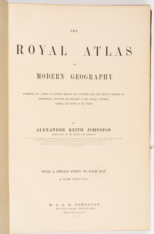 Johnston, Alexander Keith : The Royal Atlas of Modern Geogr