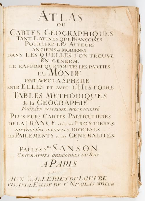 Sanson, Nicolas; Herederos : Atlas ou cartes géographiques 