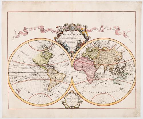 Schenk, Pierre; Delisle, Guillaume : Mappe-Monde Dressee su