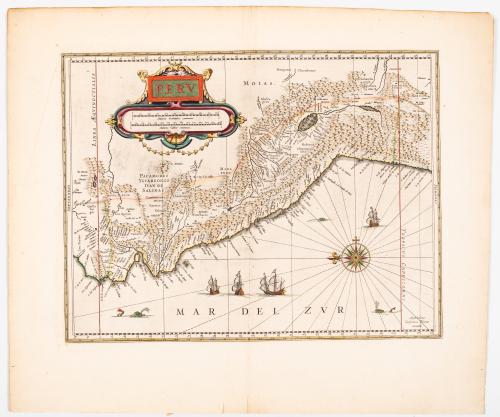 Blaeu, Willem : Perú. Mapa de las costas del virreinato per