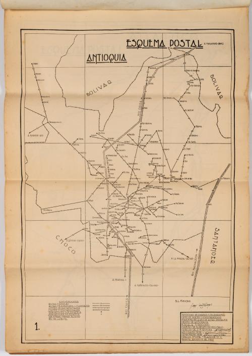 Servicio Postal de Colombia : 24 mapas esquemáticos de ruta
