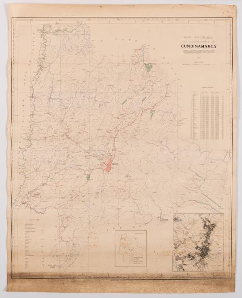 Cartas y mapas preliminares de la región de Cundinamarca y 