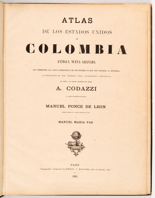 Ponce de Leon, Manuel : Atlas de los Estados Unidos de Colo