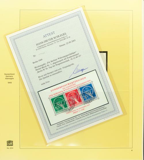 Berlín - Colección Completa con Hoja Filatélica N.° 1 Certi
